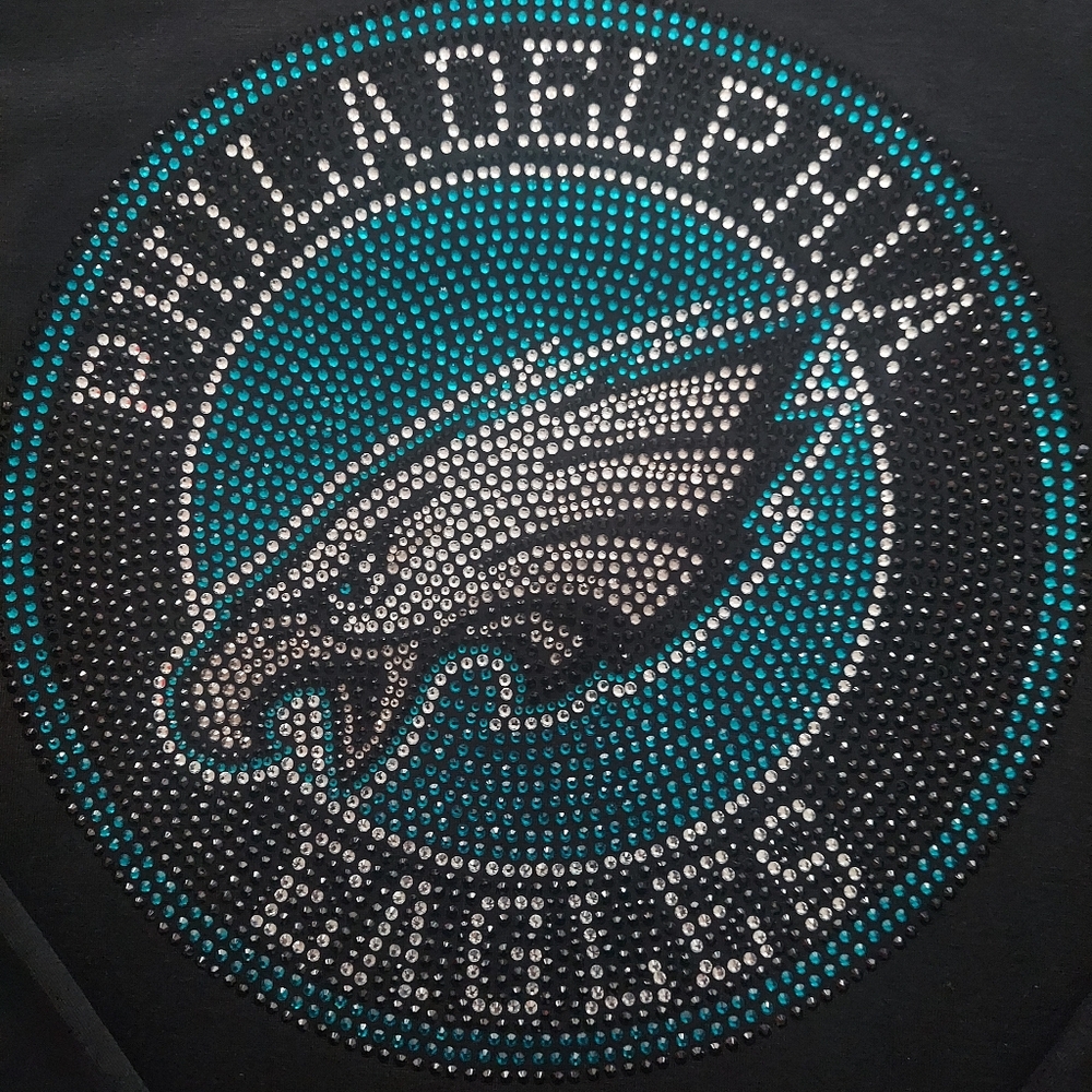 Philadelphia Eagles Rhinestone Long Sleeve-Shirt